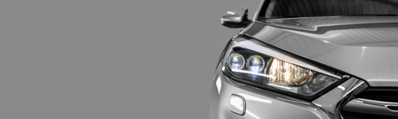Gray-modern-car-on-black-background